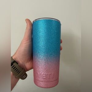 Yeti tumbler Glittery Blue and Pink Tumbler